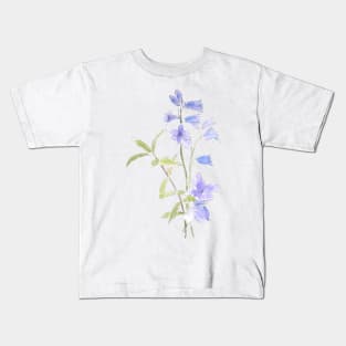 bluebell and violet ink and watercolor Kids T-Shirt